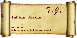 Takács Joakim névjegykártya